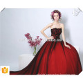 2016 Stilvolle Design Elegant Off Schulter Wein Rot Seide Luxus Abendkleid Zeremonie Kleid